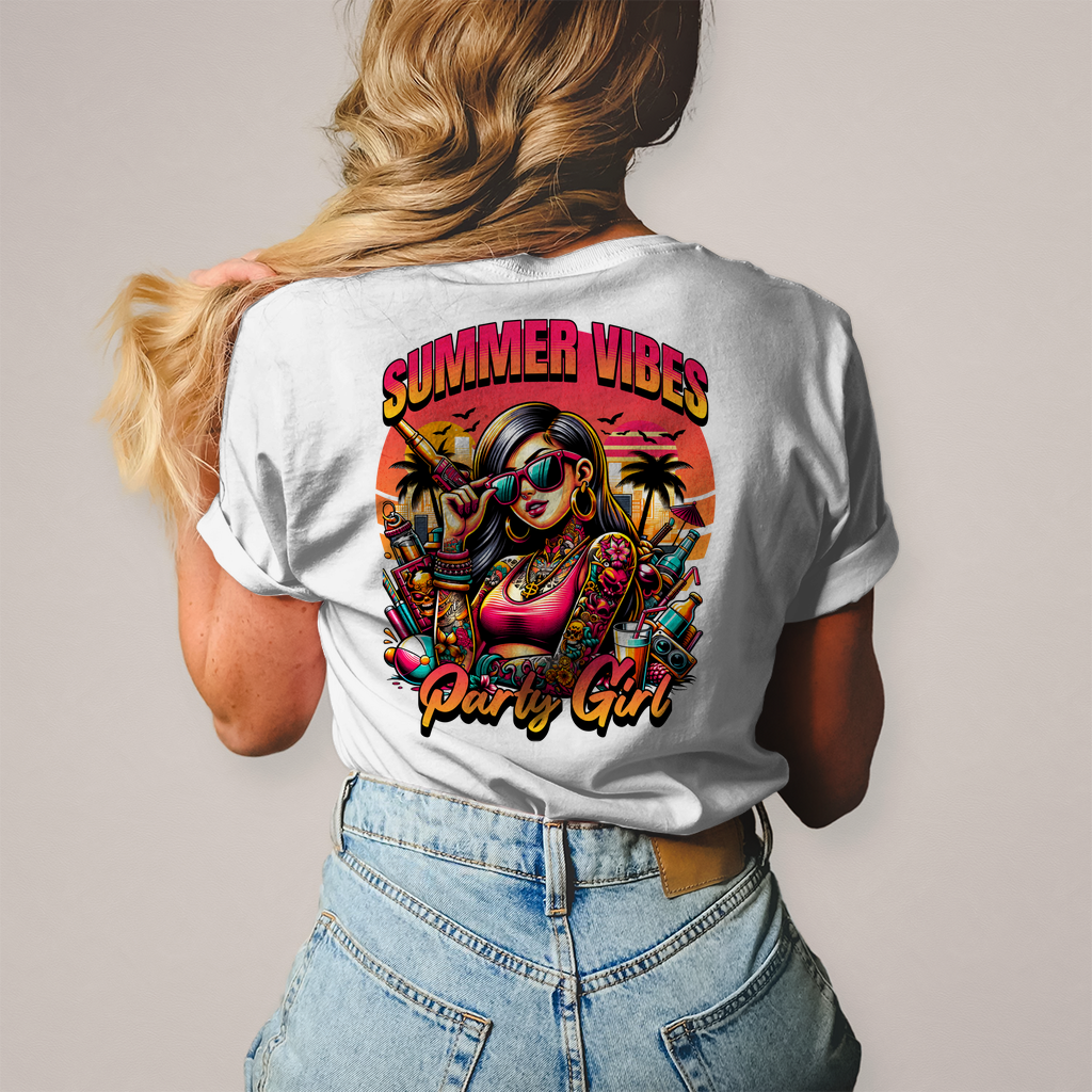 Premium T-Shirt "Summer Vibes" (Woman) (Backprint)