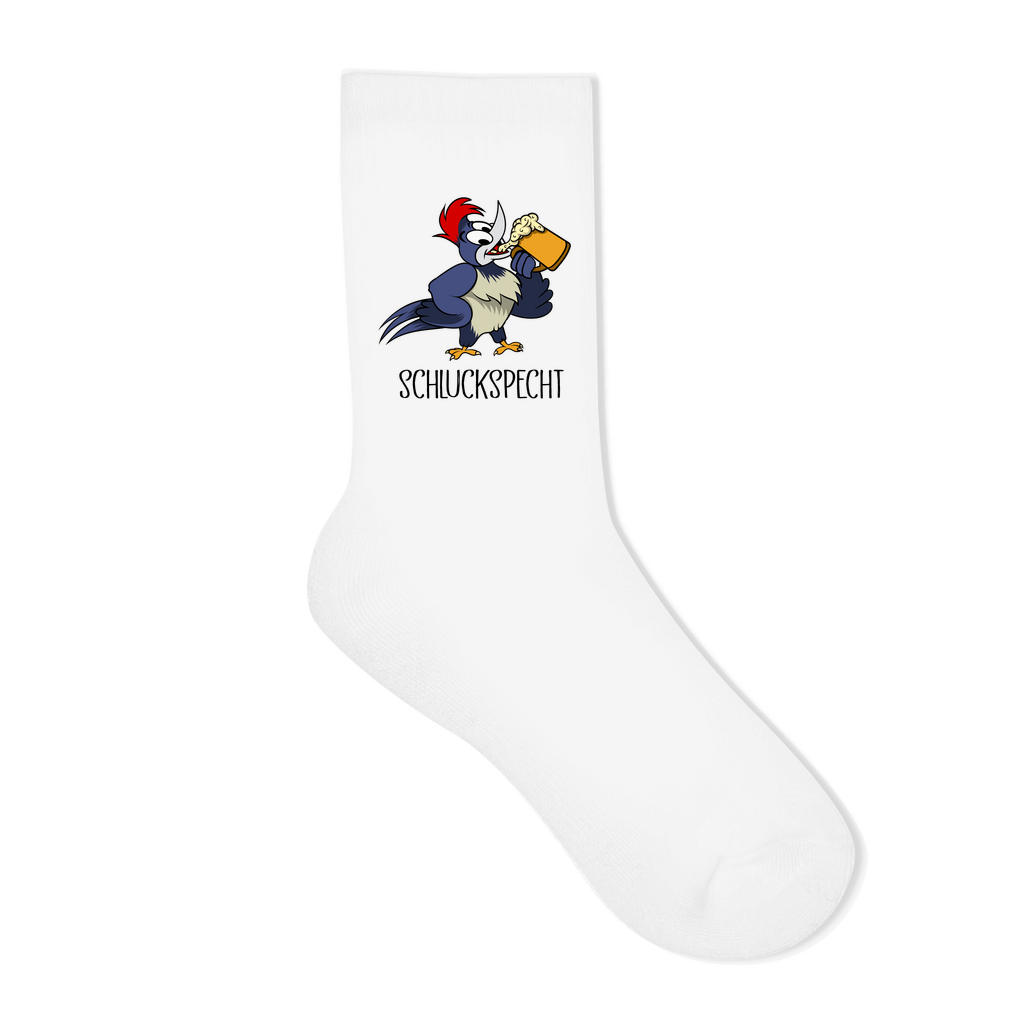 Premium Crew Socken "Schluckspecht" (Druck)