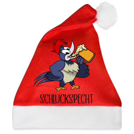 Weihnachtsmütze "Schluckspecht" - Rot