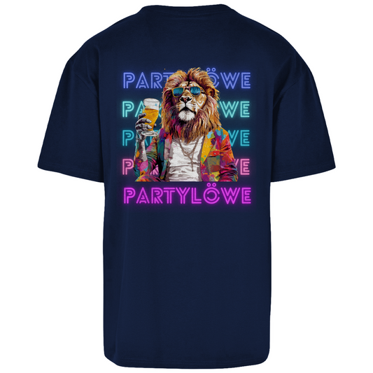 Premium Oversized T-Shirt "Partylöwe" (Backprint)