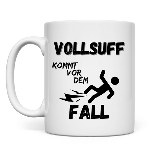 Premium Tasse "Vollsuff kommt vor dem Fall"