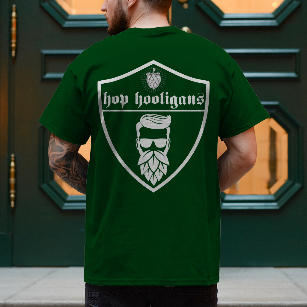 Premium T-Shirt "Hop Hooligans Beard" (Backprint)