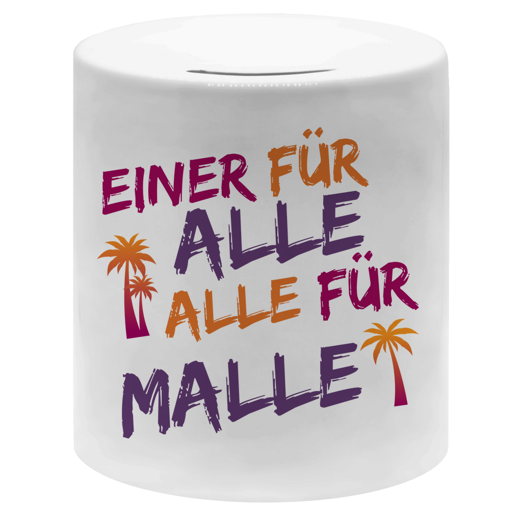 Premium Spardose "Alle für Malle"