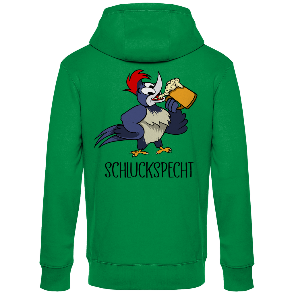 Premium Hoodie "Schluckspecht" (Backprint)