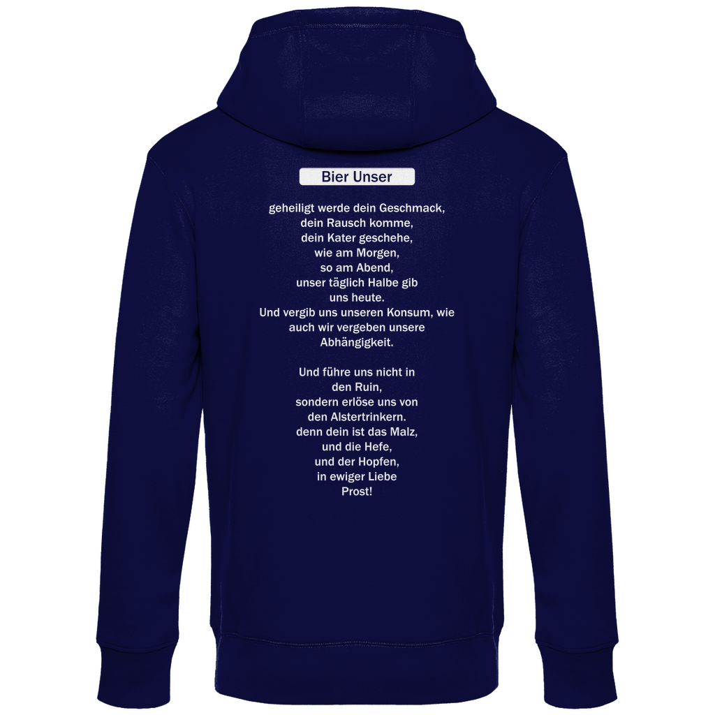 Premium Hoodie "Bier Unser" (Backprint)