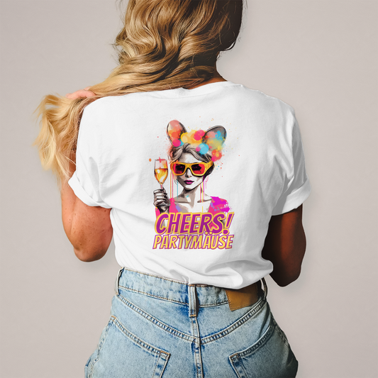 Premium T-Shirt "Partymaus" (Woman) (Backprint)