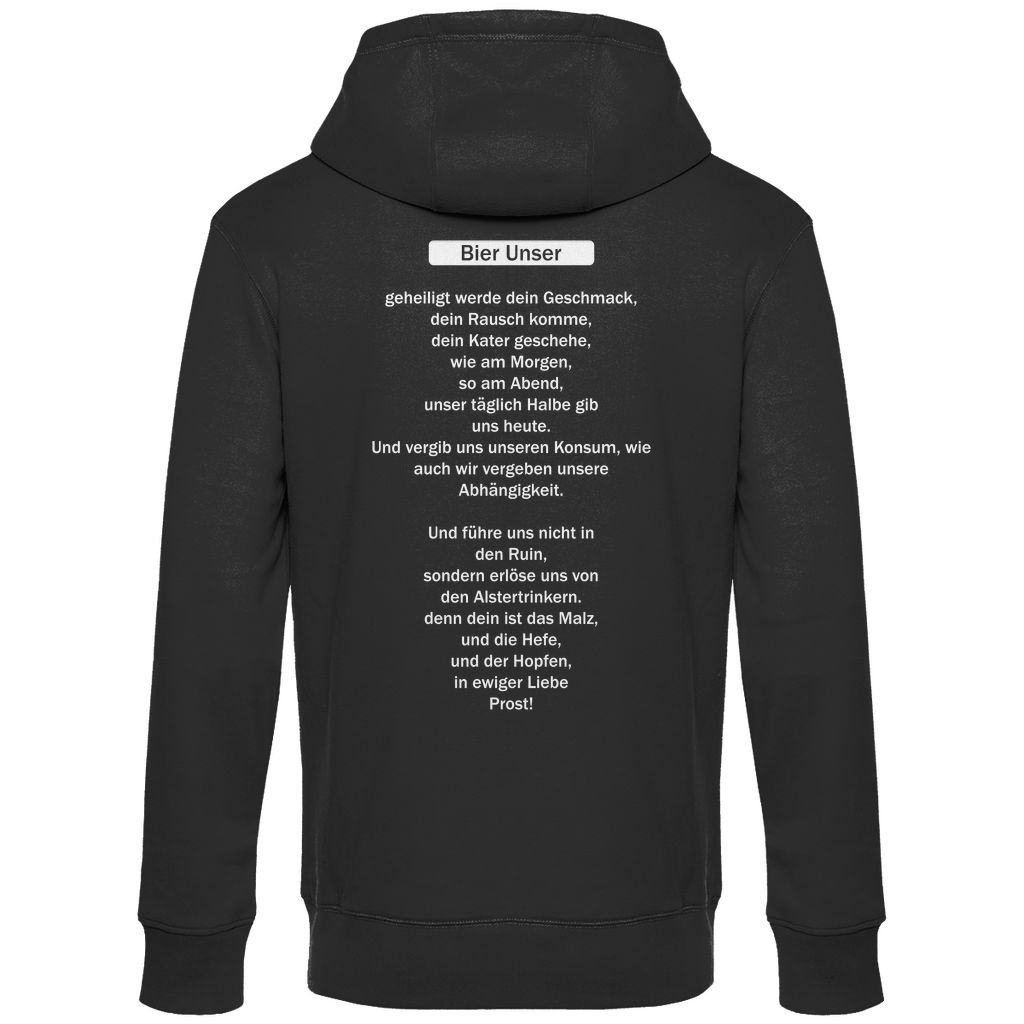 Premium Hoodie "Bier Unser" (Backprint)