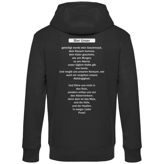 Premium Hoodie "Bier Unser" (Backprint)