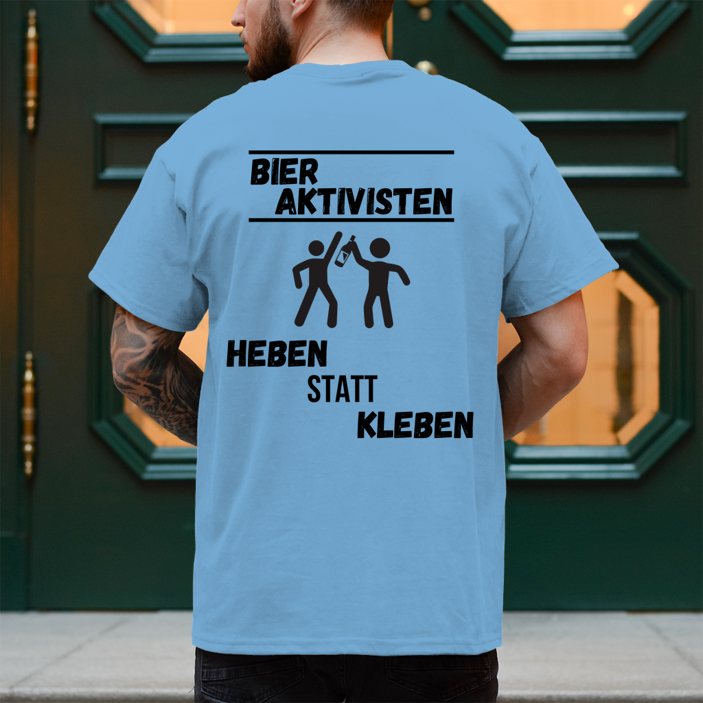 Premium T-Shirt "Bier Aktivisten" (Backprint)