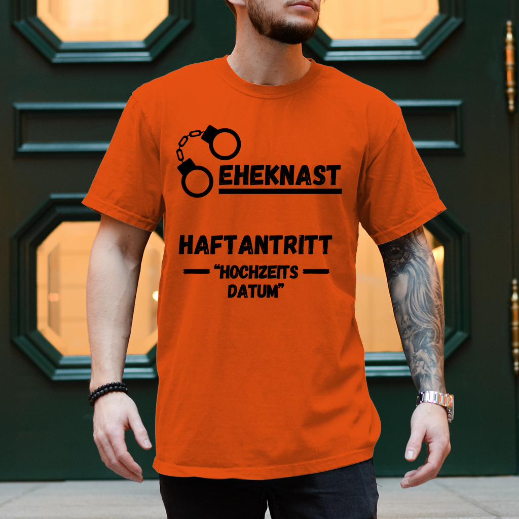 Premium T-Shirt "JGA - Bräutigam Eheknast" (personalisierbar)