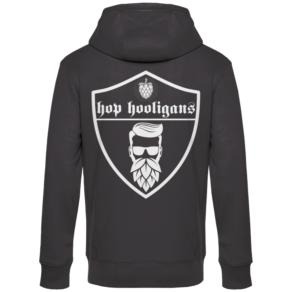 Premium Hoodie "Hop Hooligans Beard" (Backprint)