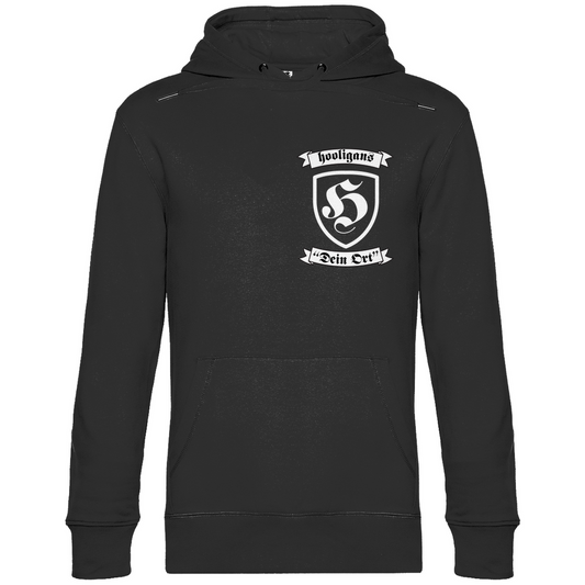 Premium Hoodie "Hooligans - Badge" (personalisierbar)