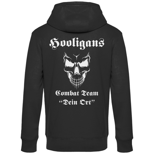 Premium Hoodie "Hooligans Combat Team" (personalisierbar) ( Backprint)