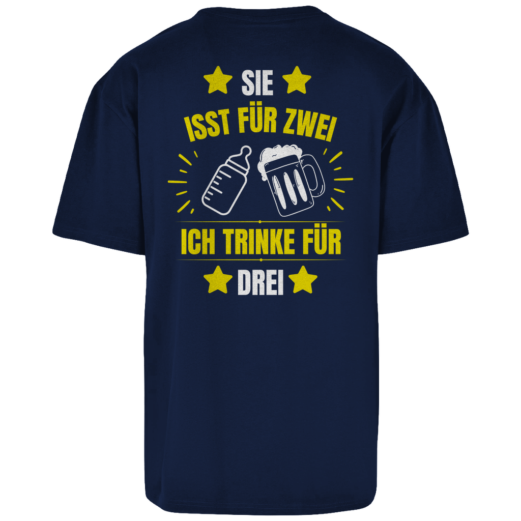 Premium Oversized T-Shirt "Werdender Vater" (Backprint)