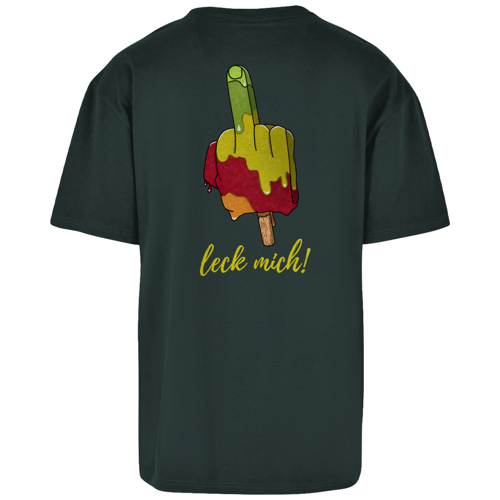 Premium Oversized T-Shirt "leck mich!" (Backprint)