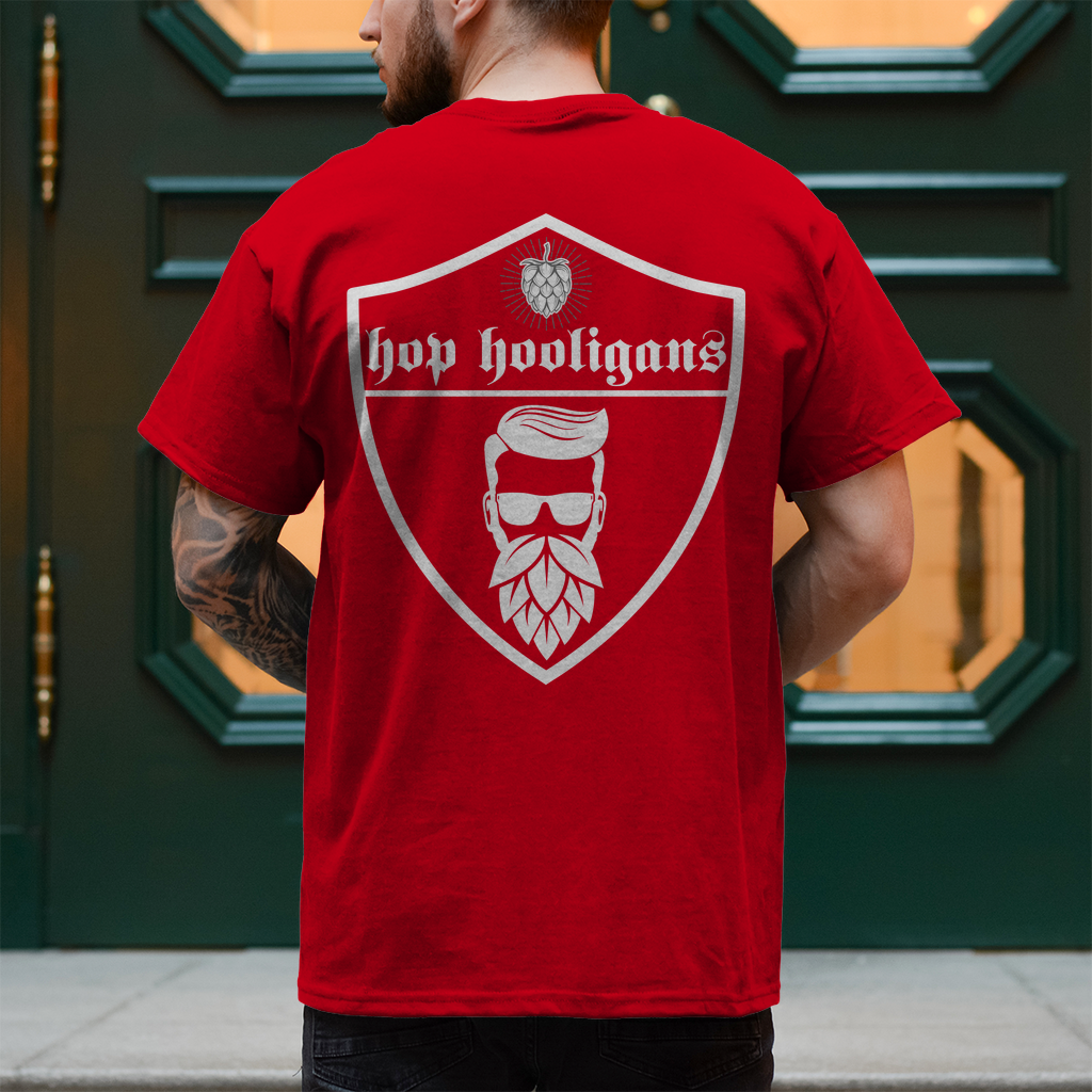 Premium T-Shirt "Hop Hooligans Beard" (Backprint)