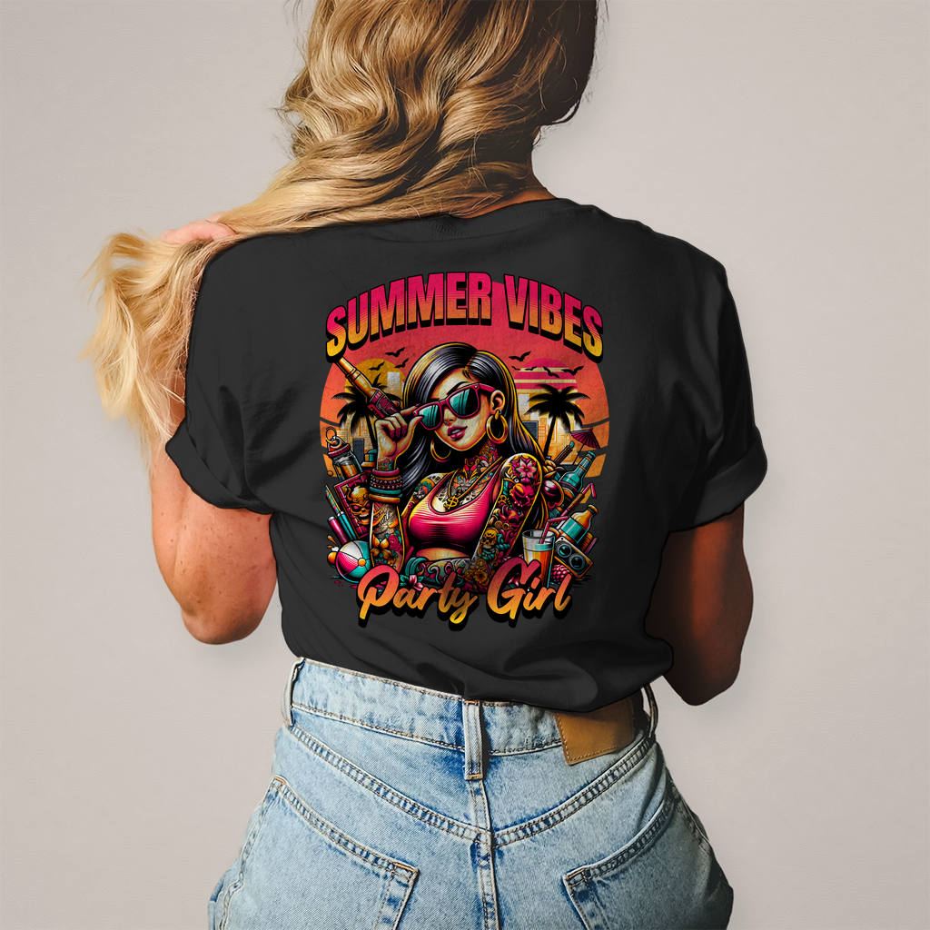 Premium T-Shirt "Summer Vibes" (Woman) (Backprint)