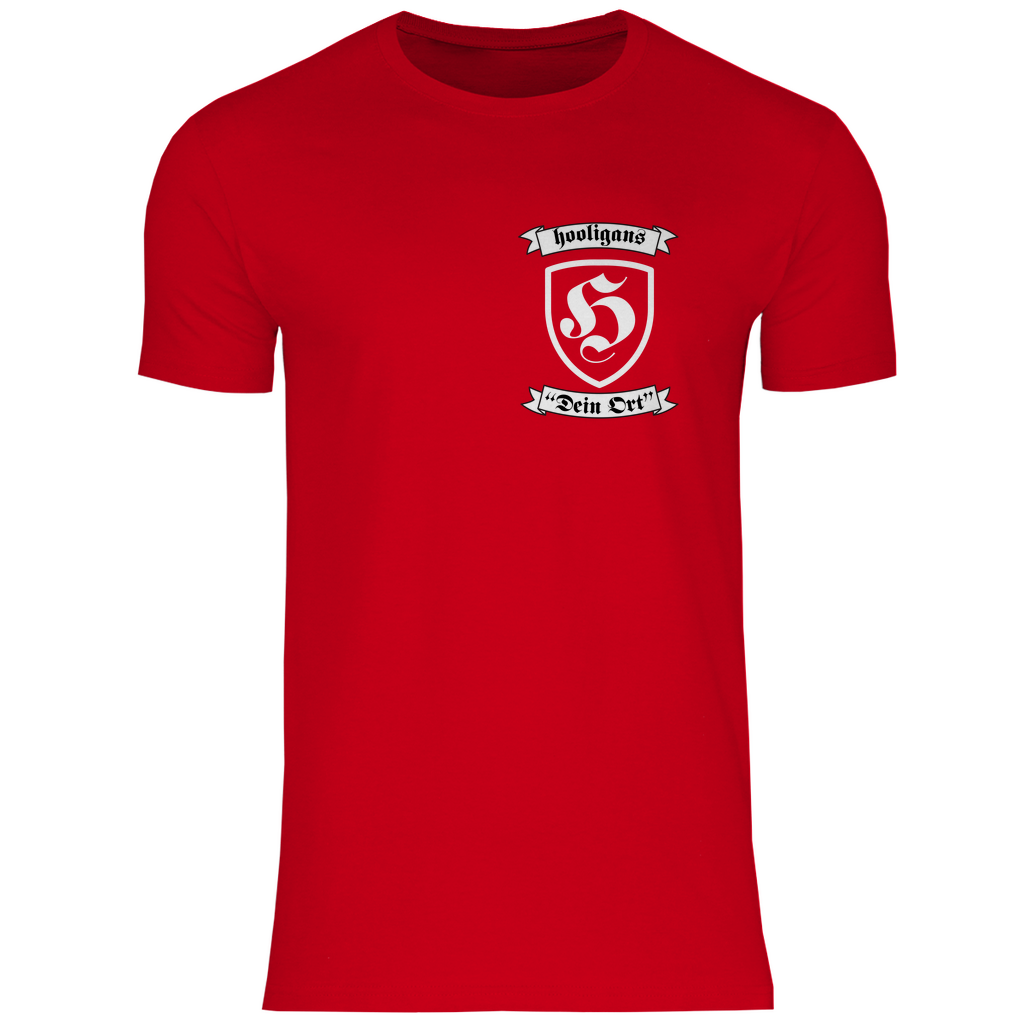 Premium T-Shirt "Hooligans - Bagde" (personalisierbar)