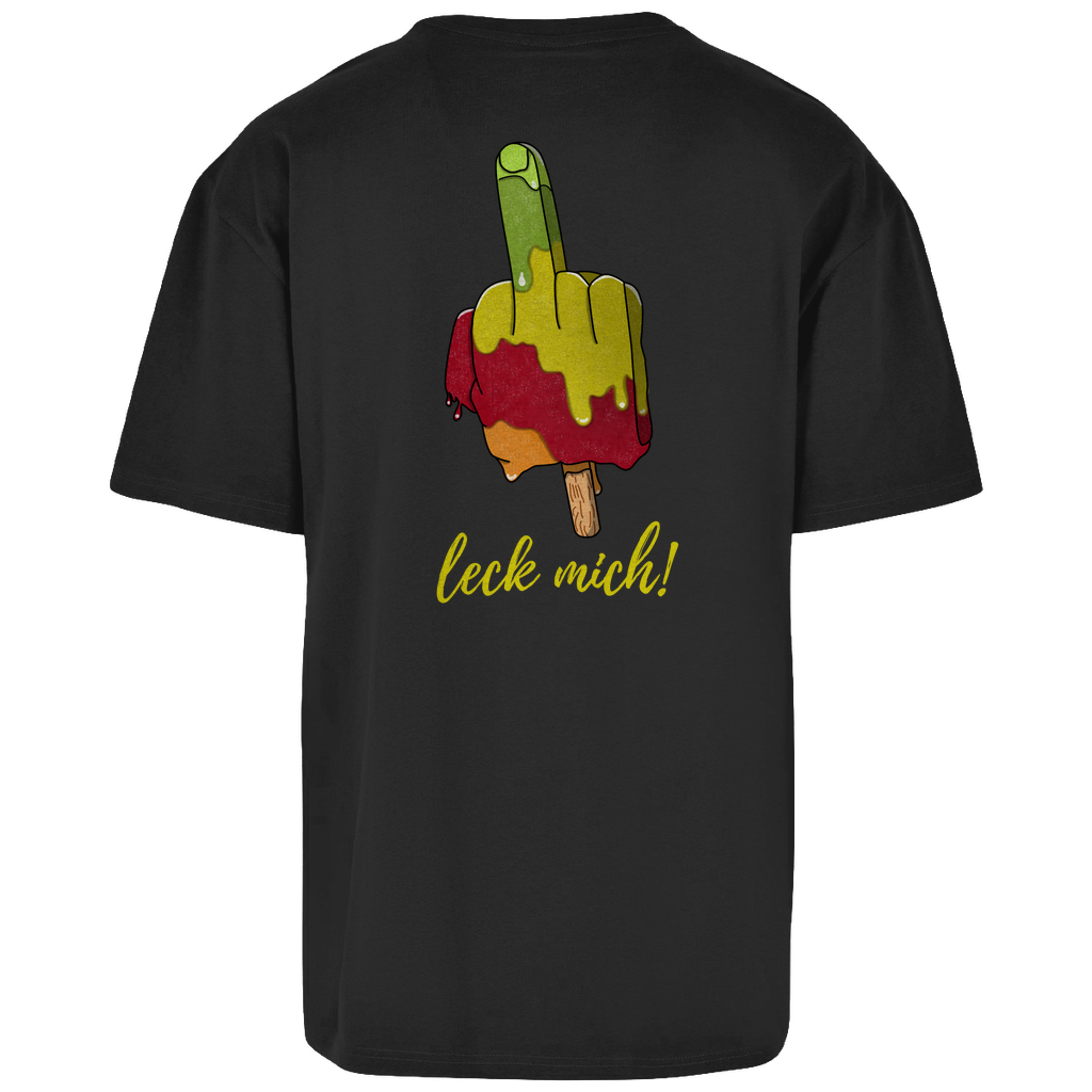 Premium Oversized T-Shirt "leck mich!" (Backprint)