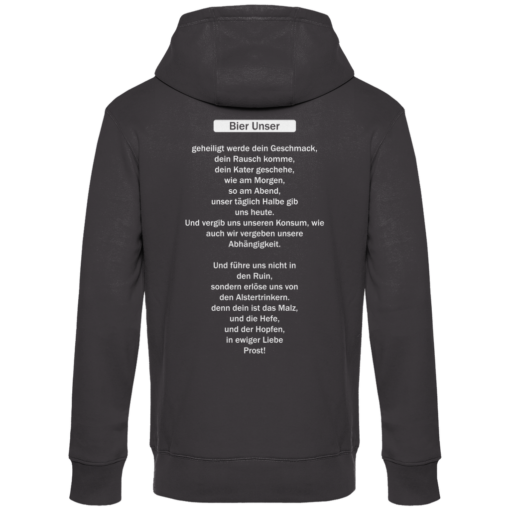 Premium Hoodie "Bier Unser" (Backprint)