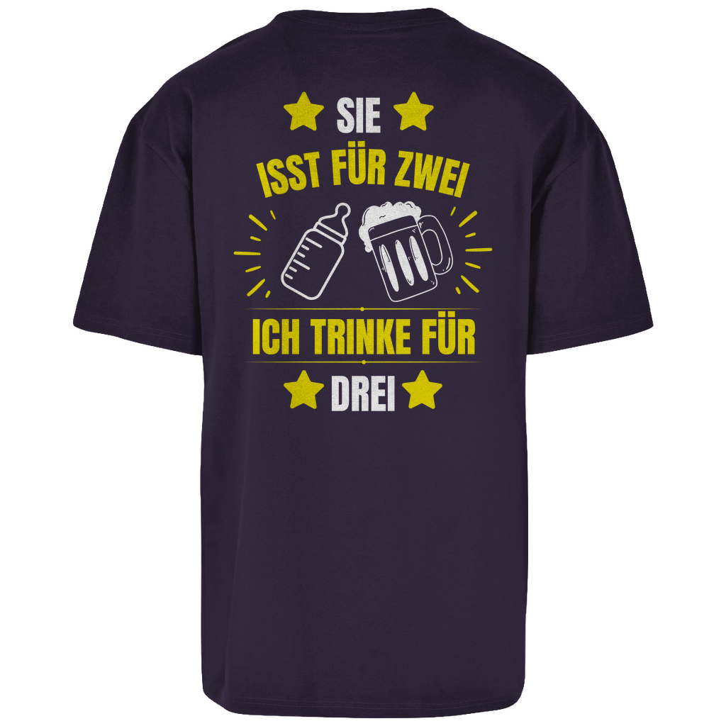 Premium Oversized T-Shirt "Werdender Vater" (Backprint)