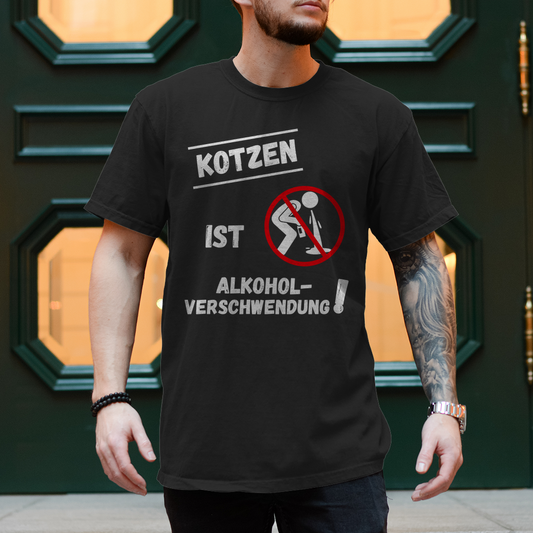 Premium T-Shirt "Alkoholverschwendung"