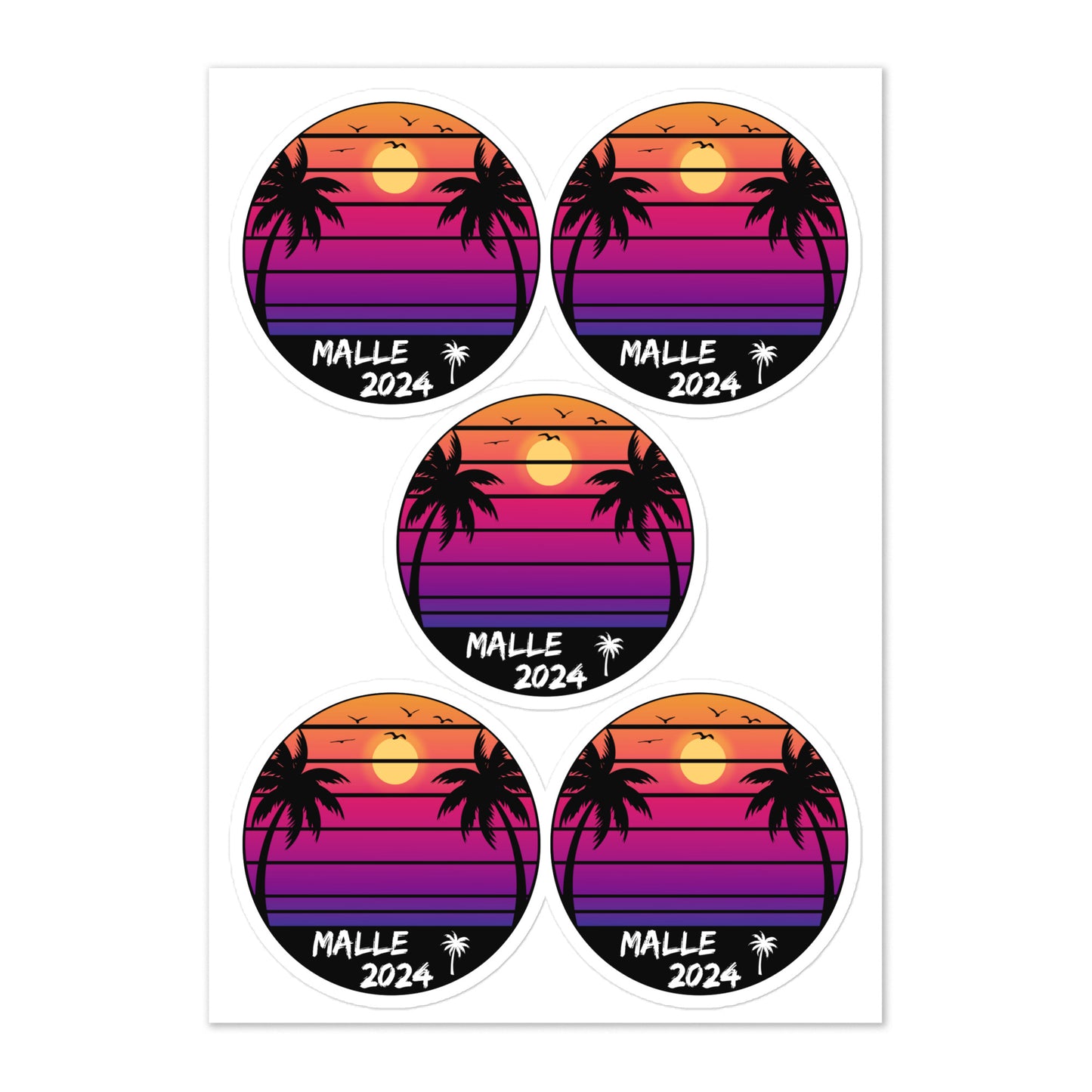 Premium Sticker Bogen "Malle 2024" (5 Sticker)